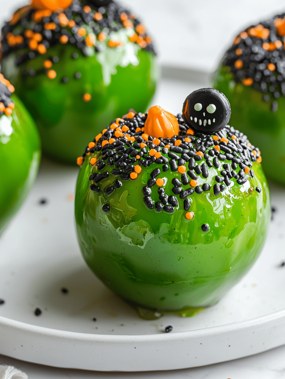 Poisonous Charm: Halloween Toffee Apples That Dazzle & Frighten