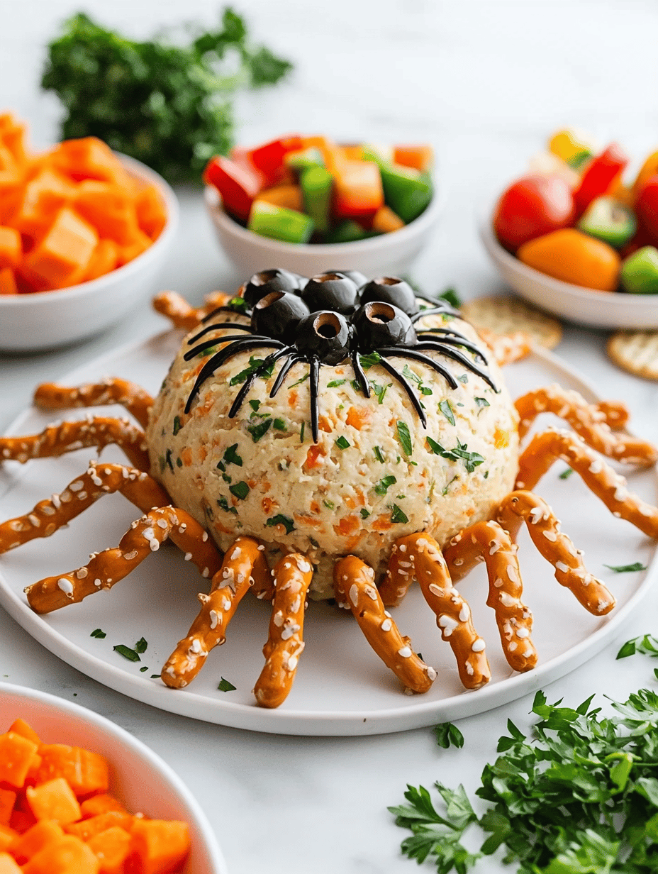 Spooky Cheer: The Halloween Spider Cheese Ball