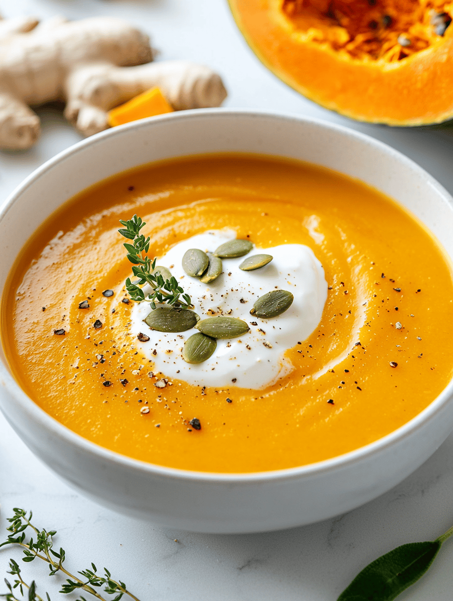 Velvety Butternut Squash Soup with a Sharp Ginger Kick