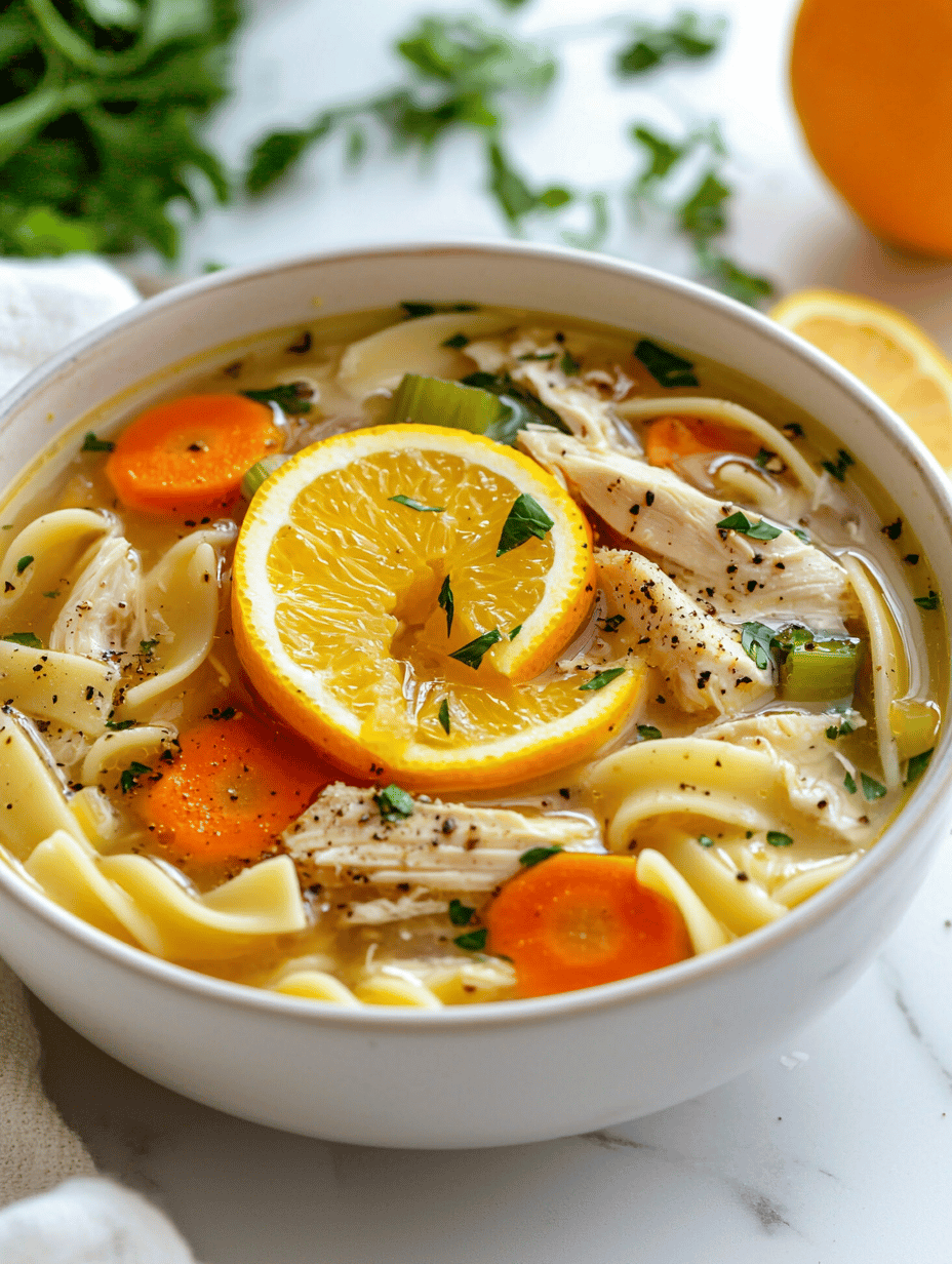 Unexpected Twist: Orange Zest Chicken Noodle Soup