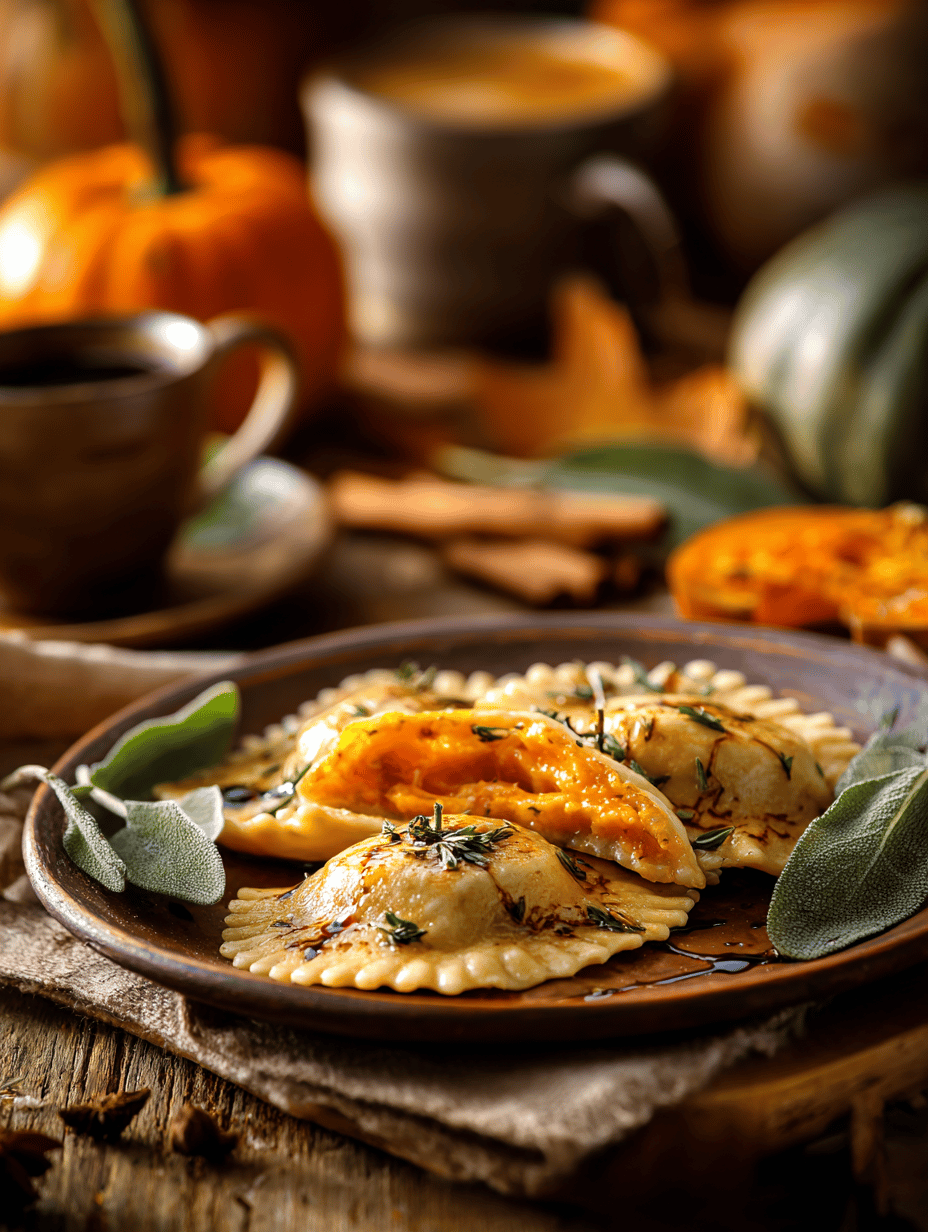 Roasted Pumpkin Ravioli: A Cozy Autumn Twist with a Charred Edge