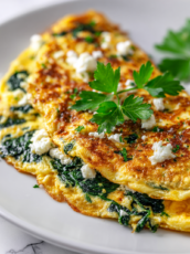 Spinach Feta Omelette Recipe